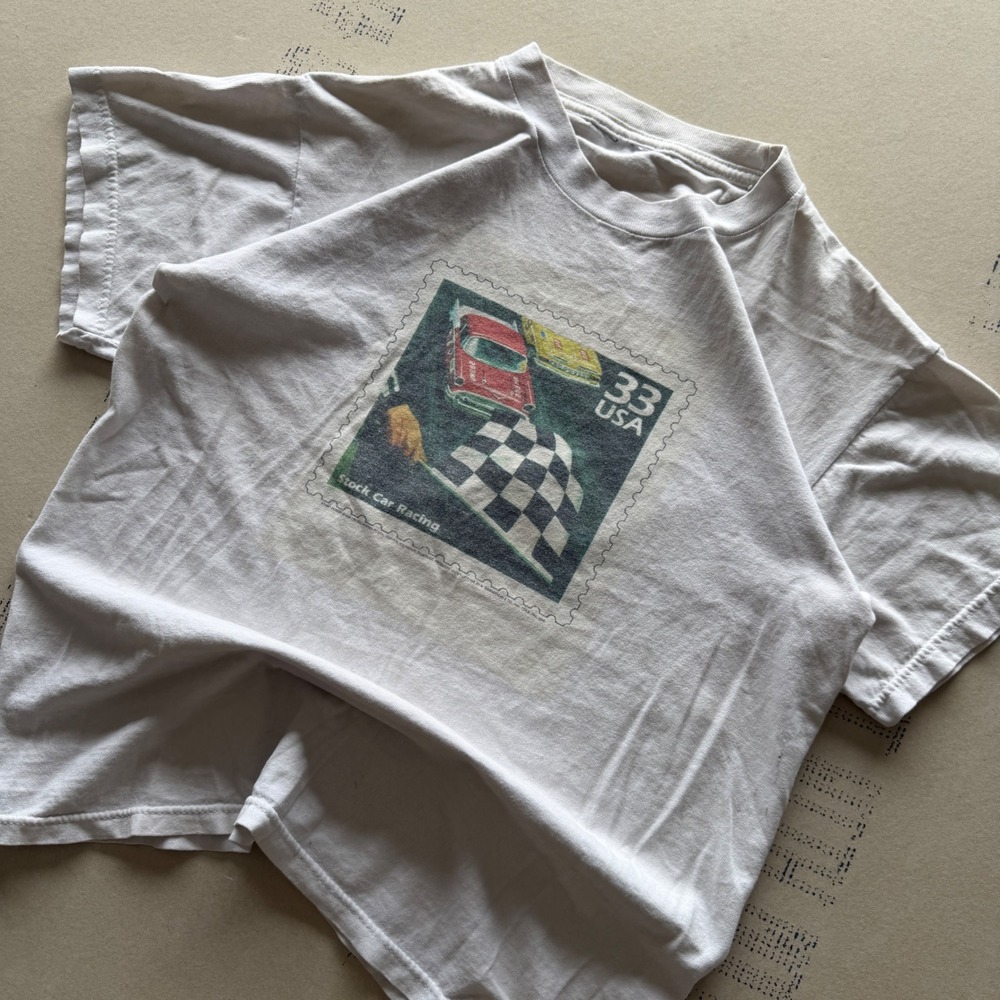 Vintage 90s USPS Stock Car Racing T-shirt